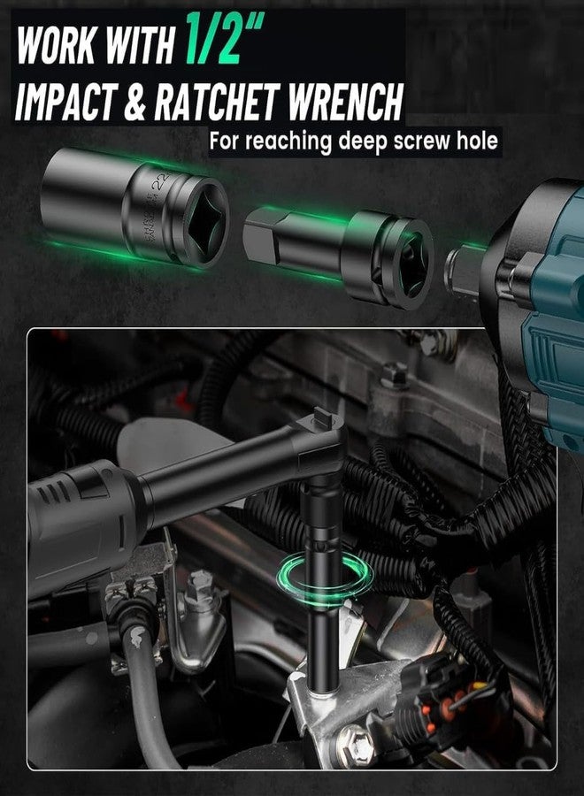 Fab Innovations 10pcs Deep Impact Set Universal Socket Metric Drive Hex Long Socket Set Wrench For Air Pneumatic Repair Tools 10-24MM Size - Image 4